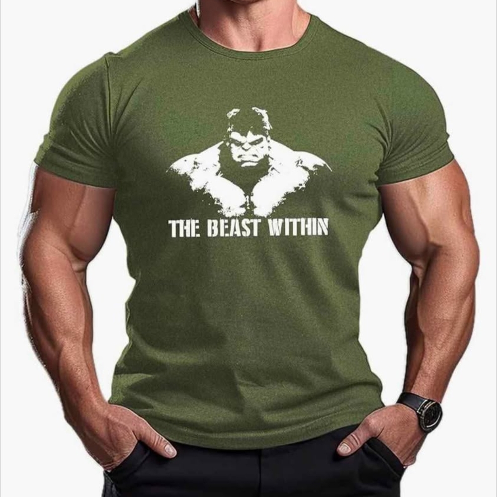 BNWT Green Graphic T-Shirt - The Beast Within
